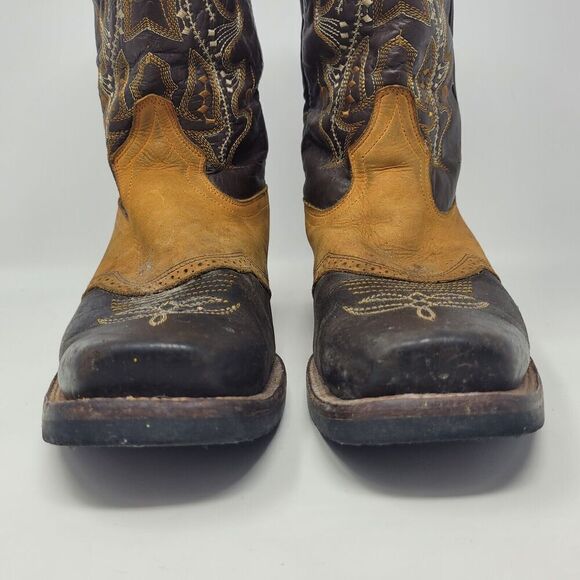 Chavez Boots MX 27 US 8 Brown Orange Leather Western Cowboy Ranch Rodeo - Picture 6 of 12
